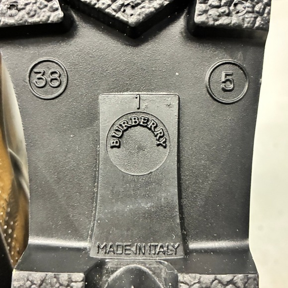 Burberry Women's IT 38 Rain Boots Nova Check Ankle Beige Black Red Rubber - Picture 14 of 15